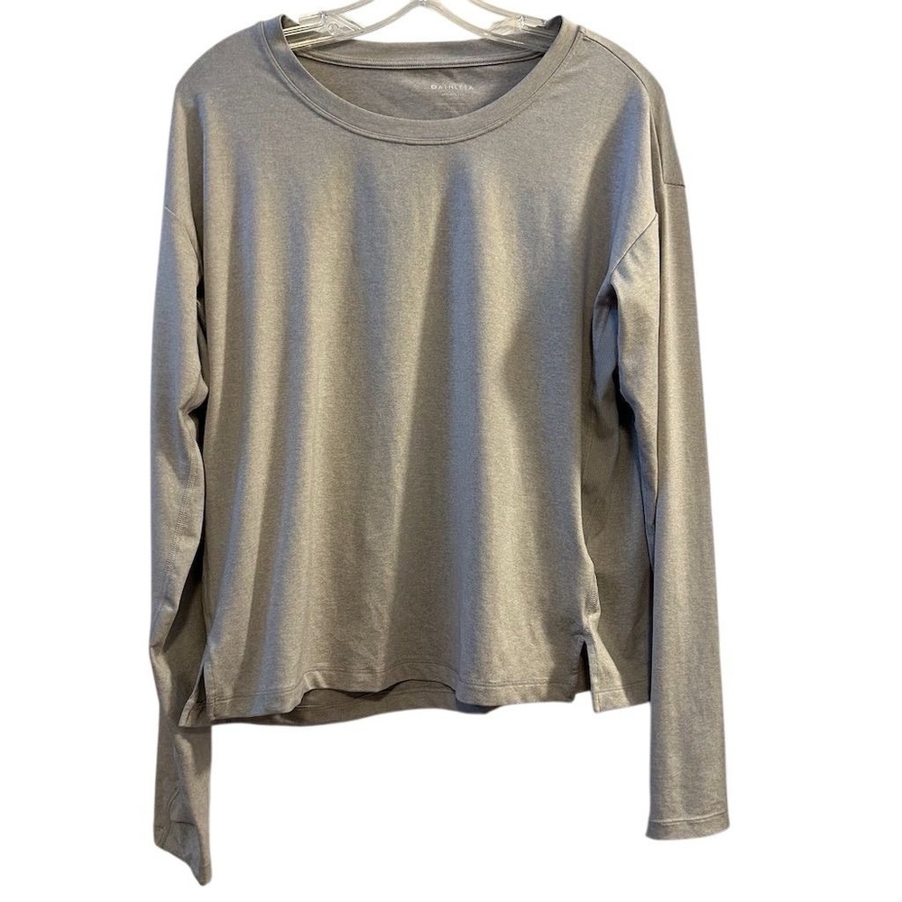 Athleta Women's Gray Long Sleeve Crew Neck Top Size M Casual